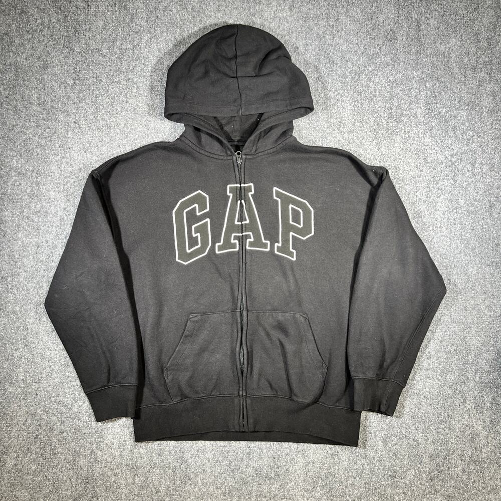Gap Kids Black Full Zip Hoodie Youth 2XL 14-16 Fleece Sweatshirt